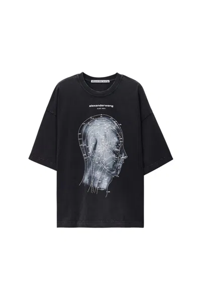 Alexander Wang Short Sleeve Tee W/ Eastern Medicine Graphic In Multi