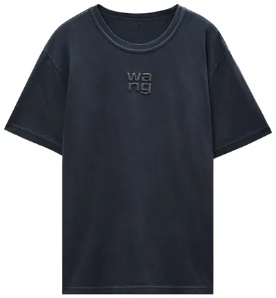 Alexander Wang Short Sleeve Tee W/ Hotfix Logo In Black