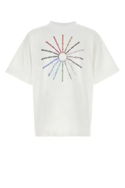 Alexander Wang Short Sleeve Tee W/ Hotfix Pinwheel Graphic In White