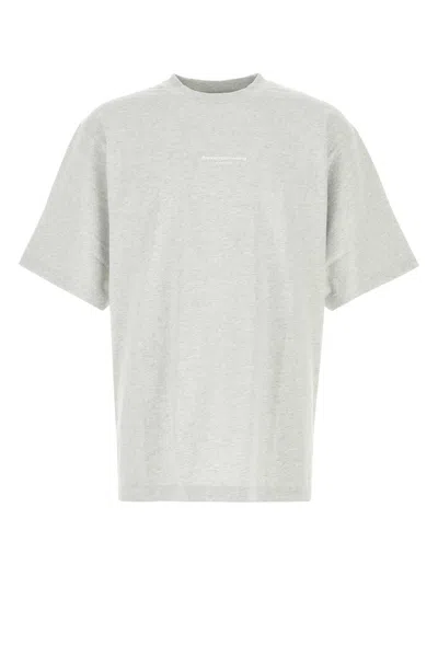 Alexander Wang Short Sleeve Tee W/ Logo Print In Gray