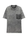 Alexander Wang Shadow Pocket Tee In Gray