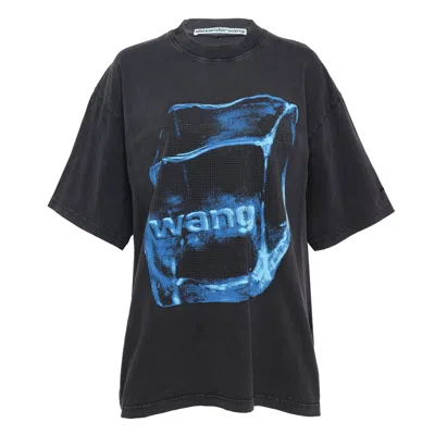 Alexander Wang Short Sleeve Tee With Hotfix Graphics In Black