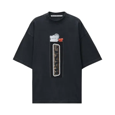 Pre-owned Alexander Wang Short-sleeve Tee With Lighter Graphic 'washed Black' | Men's Size Xs