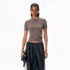 Alexander Wang Alexanderwang. T Short Sleeve Wool Crewneck Tee In Brown