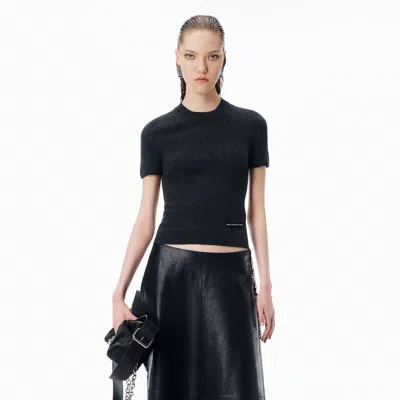 Alexander Wang Short-sleeve Wool Tee In Gray