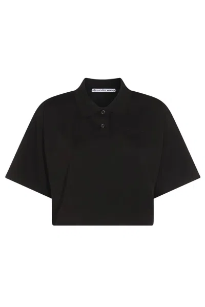 ALEXANDER WANG SHORT SLEEVED CROPPED POLO T-SHIRT