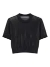 Alexander Wang Short-sleeved Cropped Top In Black