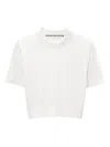 Alexander Wang Short-sleeved Cropped Top In White