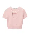 Alexander Wang Chain Link Detail Alpaca Blend Crop Sweater In Pink