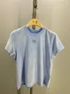 Alexander Wang Light Blue Distressed T-shirt In Gray