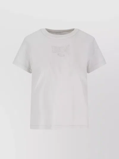 Alexander Wang Short Sleeves Crew Neck Top In White