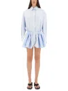 Alexander Wang Women Short Striped Overalls In Blue