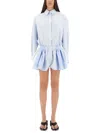 Alexander Wang Women Short Striped Overalls In Blue
