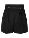 Alexander Wang High Waisted Shorts With Exposed Zipper And Logo Elastic