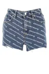 Alexander Wang Denim Shorts With All Over Logo