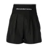 Alexander Wang High Waisted Shorts With Exposed Zipper And Logo Elastic