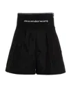Alexander Wang High Waisted Shorts With Exposed Zipper And Logo Elastic