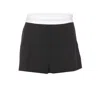 Alexander Wang High Waisted Pleated Short With Logo Elastic Clothing In Black