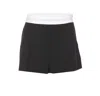 Alexander Wang High Waisted Pleated Short With Logo Elastic Clothing In Black