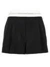 Alexander Wang High Waisted Pleated Short With Logo Elastic Clothing In Black