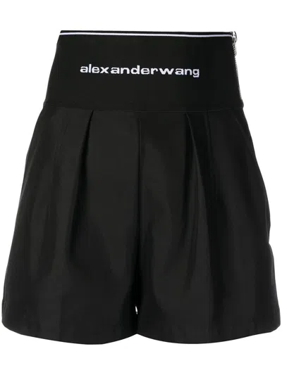 Alexander Wang Safari Logo Shorts In Black