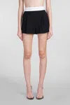 Alexander Wang Pleated Shorts In Wool Tailoring In Black