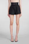 Alexander Wang High Waisted Shorts With Exposed Zipper And Logo Elastic In Black
