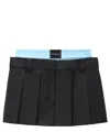 Alexander Wang Layered Pleated Skort In Black