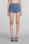 Alexander Wang Blue Cotton Shorts In Blue