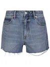 Alexander Wang Blue Denim Shorts In Blue