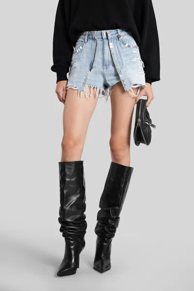 Alexander Wang Shorts In Blue Cotton
