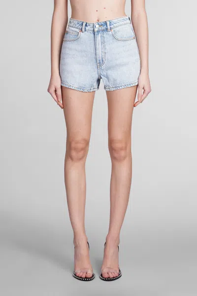 ALEXANDER WANG SHORTS IN CYAN COTTON