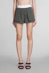 Alexander Wang High-waisted Cargo Shorts In Grey