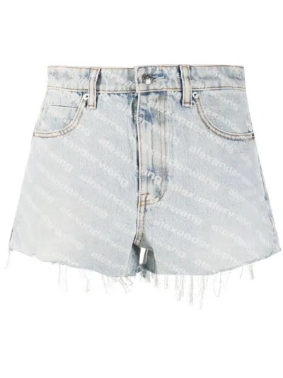 Alexander Wang Shorts Monogram In Bianco