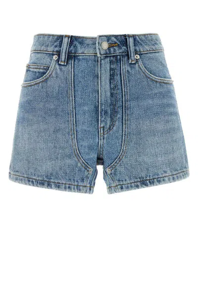 Alexander Wang Belt Loop Work Shorts In Navy