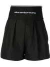 Alexander Wang High Waisted Shorts With Exposed Zipper And Logo Elastic
