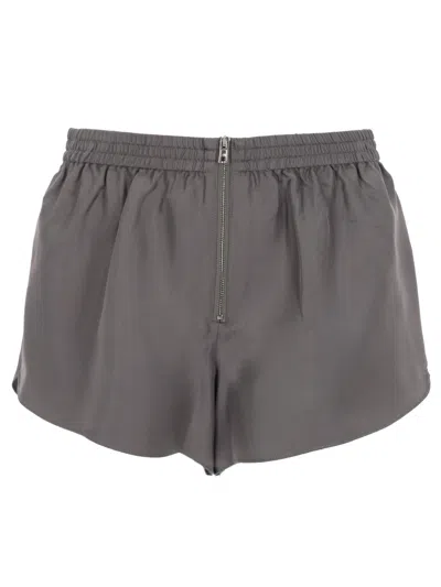Alexander Wang Elasticated Zip Shorts In Gray