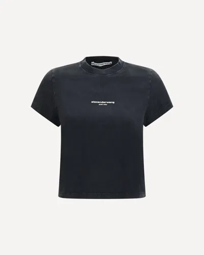 Alexander Wang Short-sleeve T-shirt With Central Logo Print In Black