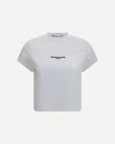 Alexander Wang Short-sleeve T-shirt With Central Logo Print In White