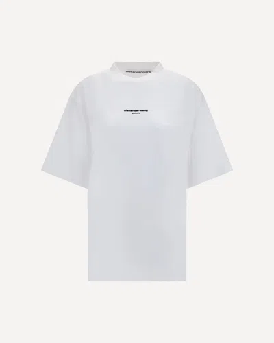 Alexander Wang Short-sleeve T-shirt With Central Logo Print In White