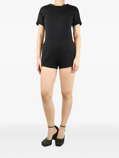 Pre-owned Alexander Wang Short-sleeved Scuba Playsuit In Black