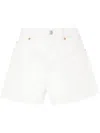 Alexander Wang High-waisted Denim Shorts With Cut-out Embroidered Logo In 120 Vintage White