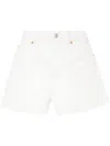 Alexander Wang High-waisted Denim Shorts With Cut-out Embroidered Logo