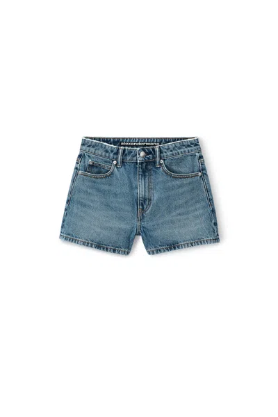 Alexander Wang Shorty High-rise Short In Denim In Vintage Medium Indigo