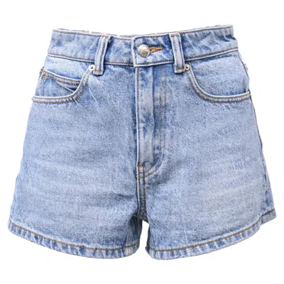 Alexander Wang Shorty High-rise Shorts In Light Blue Denim