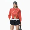Alexander Wang Shrunken Cotton Terry Cardigan In Sunfade Bombshell
