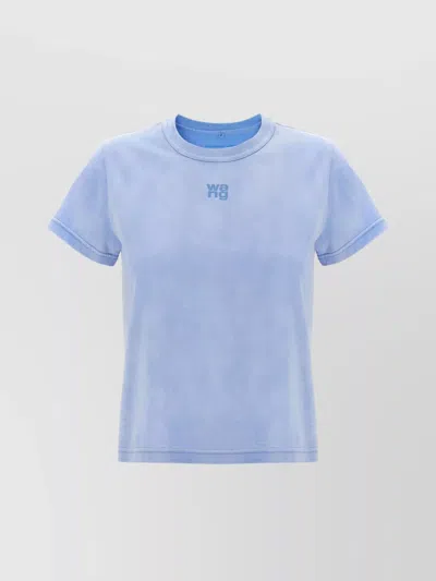 Alexander Wang Shrunken Crew Neck Tie-dye T-shirt In Blue