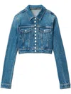 Alexander Wang Shrunken Trucker Jacket In Denim In Blue