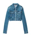 Alexander Wang Shrunken Trucker Jacket In Denim In Blue