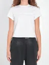 Alexander Wang Fitted Shrunken Tee With Classic Crew Neckline In White